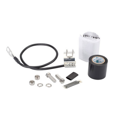 CommScope SG114-06B2A SureGroundÂ® Grounding Kit is engineered for secure grounding of 1-1/4" coaxial cables, offering high-performance electrical protection against lightning strikes and power surges. Featuring tinned copper grounding straps, stainless steel locking bails, and butyl rubber sealing tape.