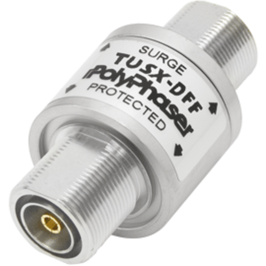 PolyPhaser TUSX-DFF Surge Protector, 300 MHz-1.2 GHz, 7/16 F/F, 2.5 kW