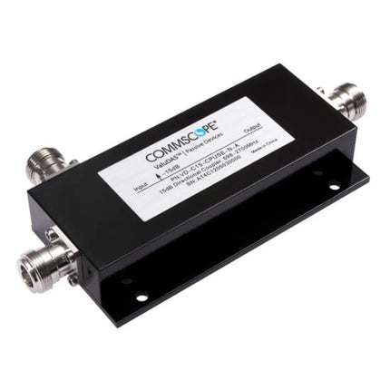 CommScope VD-C15-CPUSE-N-A ValuDAS Air Directional Coupler is a high-performance RF coupler designed for indoor DAS and wireless signal distribution. This device comes with a 15 dB N(F) connector.