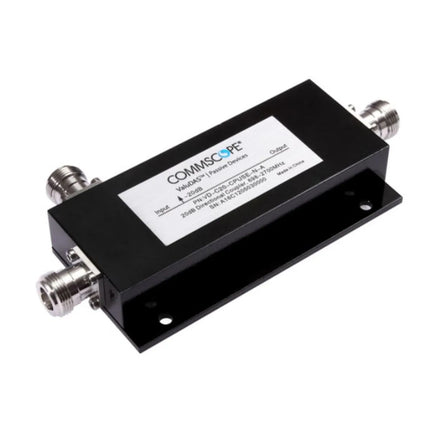 CommScope VD-C20-CPUSE-N-A ValuDAS Air Directional Coupler is a high-performance RF coupler designed for indoor DAS and wireless signal distribution. This device comes with a 20 dB N (F) connector.