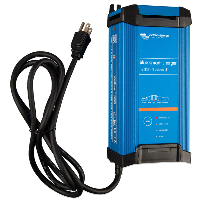 Victron BlueSmart IP22 Charger, 12V, 15A, 3 Outlet - BPC121544012