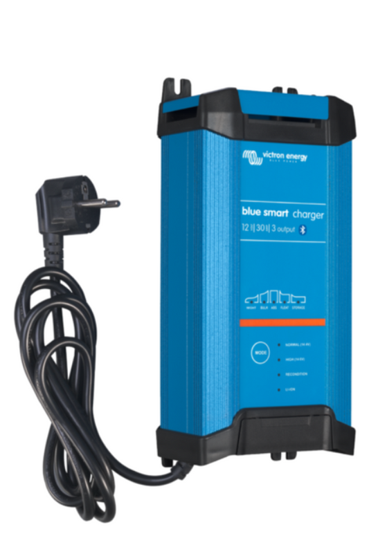 Victron BlueSmart IP22 Charger, 12V, 30A, 3 Outlets - BPC123048012
