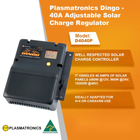 Plasmatronics PLD4040P Dingo PWM Solar Regulator, 40A, 12-48V, LCD, POS Ground